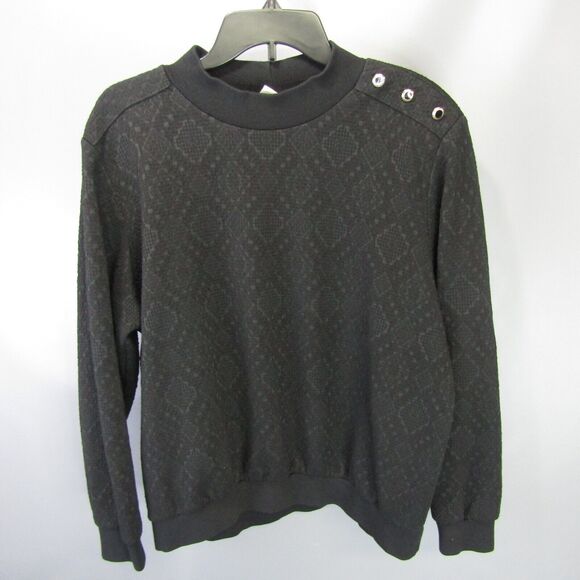 Alfred‎ Dunner Quilted Sweatshirt Women's Size 2X Shoulder Pads Buttons Sweater - Picture 1 of 11